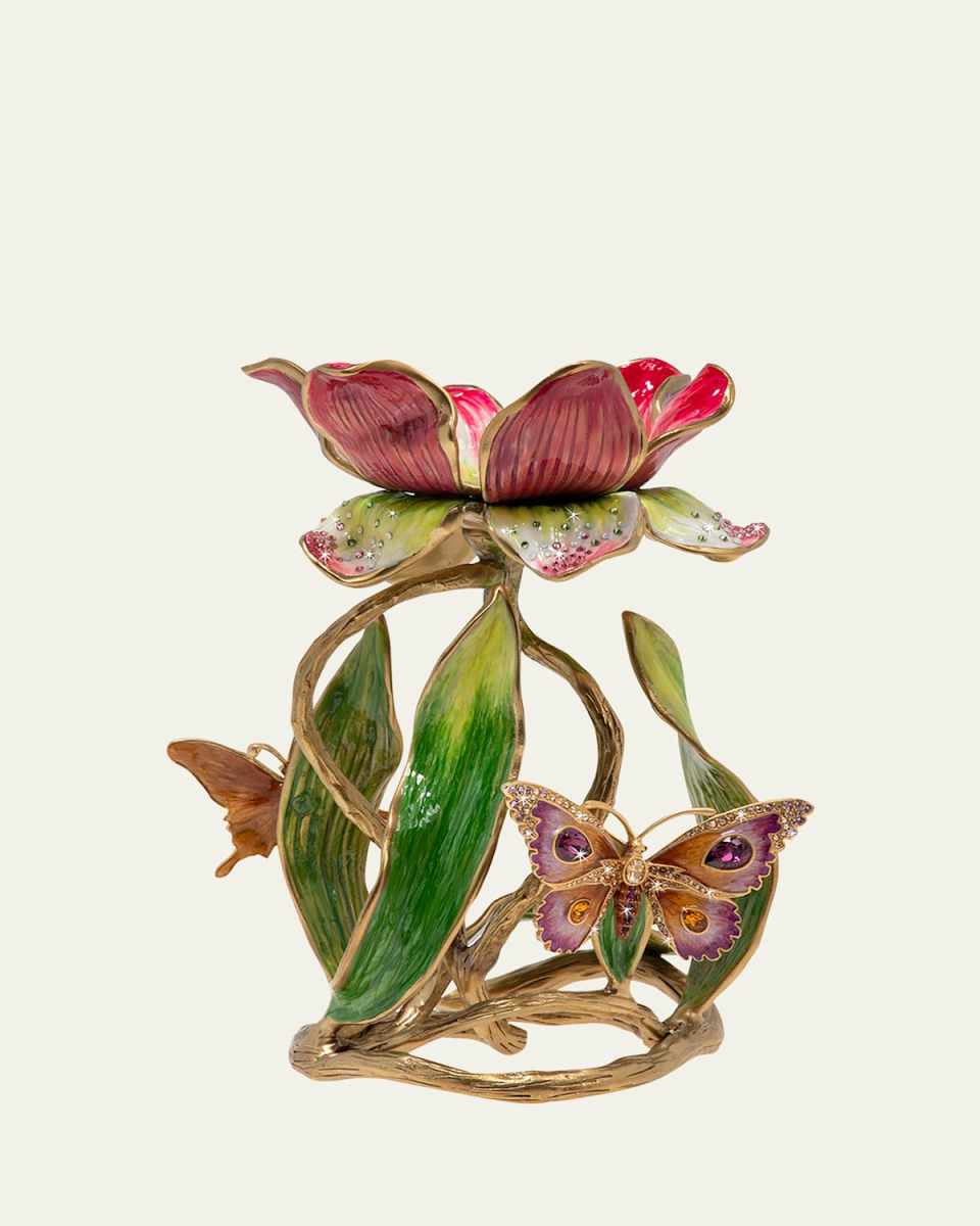 Floral 9" Pillar Candle Holder